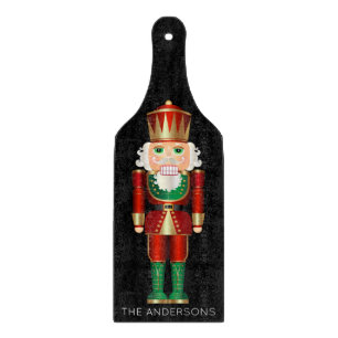 Green und Gold Nutcracker auf der Black Cutting Bo Schneidebrett