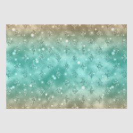 Green und Gold Ombre Glitzer Celestial Muster Seidenpapier