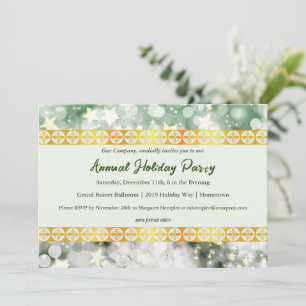 Green und Gold Party Einladung für Ferien