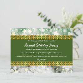 Green und Gold Party Einladung für Ferien