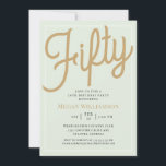 Green und Gold Script 50. Geburtstagseinladung Einladung<br><div class="desc">Chic Elegant Green und Gold Script 50. Geburtstag Einladung Ihre Gäste werden wissen,  dass dies ein besonderes Party,  indem Sie nur auf diese Einladung!</div>