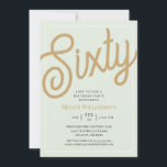 Green und Gold Script 60. Geburtstag Einladung<br><div class="desc">Chic Elegant Green und Gold Script 60. Geburtstag Einladung Ihre Gäste werden wissen,  dass dies ein besonderes Party,  indem Sie nur auf diese Einladung!</div>