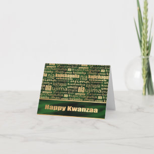 Green und Gold "Seven Principles" Kwanzaa Karte