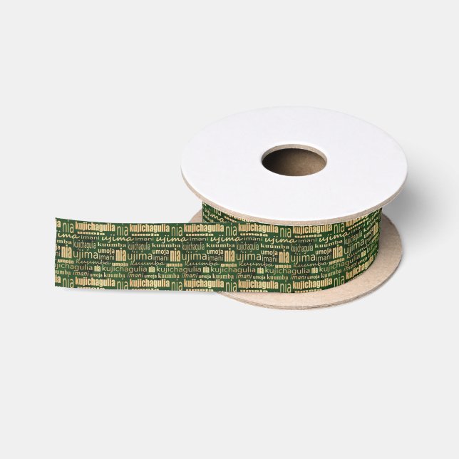 Green und Gold-Sieben-Grundsätze Satinband (Spule)