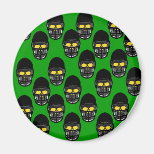Green und Gold Skulls Magnet