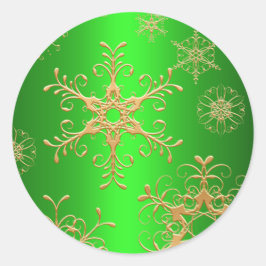 Green und Gold Snowflake Sticker