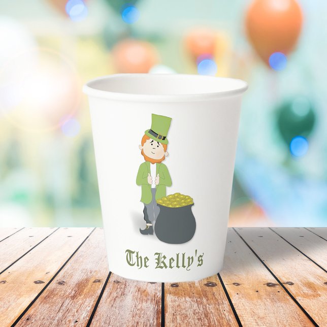 Green und Gold St. Patricks Day Custom Pappbecher (Von Creator hochgeladen)