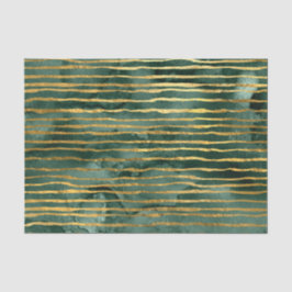 Green und Gold Streifen Muster Seidenpapier