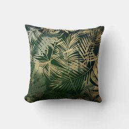 Green und Gold Tropical Palm Blätter Kissen