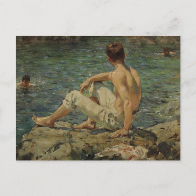 Green und Gold von Henry Scott Tuke Postkarte (Vorderseite)