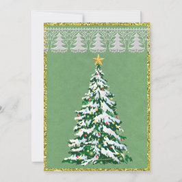 Green und Gold Weihnachtsbaum Halbfalten Karte