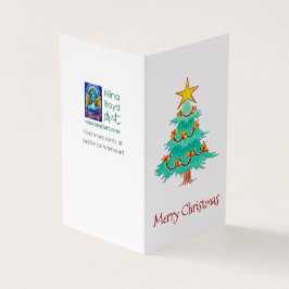 Green und Gold Weihnachtsbaumkarte *Set von 25 Jah
