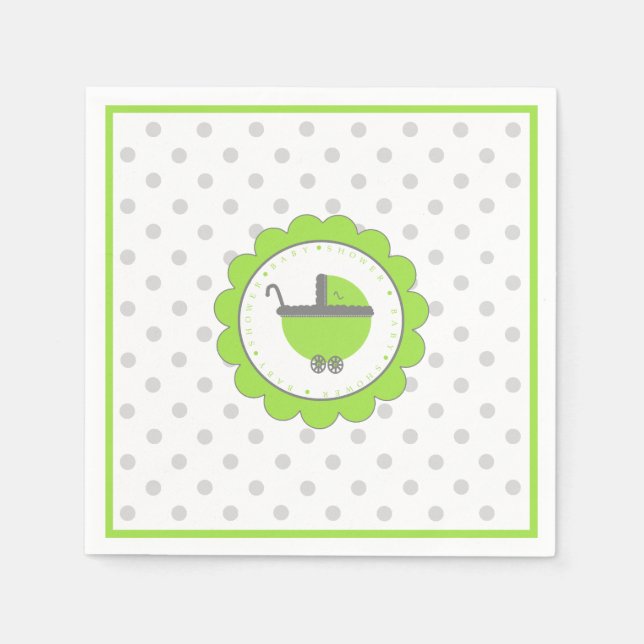 Green und Gray Baby Dusche Serviette (Vorderseite)