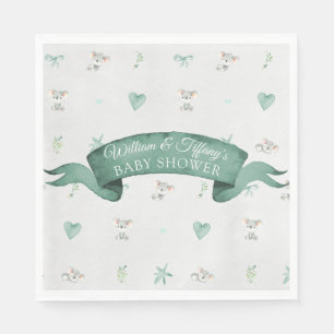 Green und Gray Baby Koala Baby Dusche Serviette