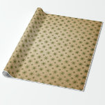 Green und Kraft Retro Christmas Geschenkpapier<br><div class="desc">Trendy Vintage Retro-Weihnachten Schneeflocken Packpapier.</div>