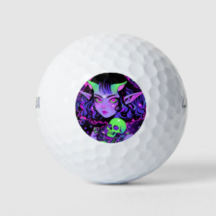 Green und Lila Alien Elf Anime Girl Golfball
