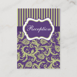 Green und Lila Streifen & Damask Einsteckkarte Begleitkarte