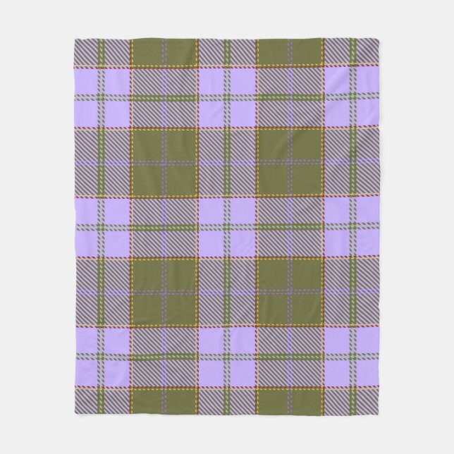 Green und Lila Tartan Kariert schottisch, nahtlos  Fleecedecke (Vorderseite)