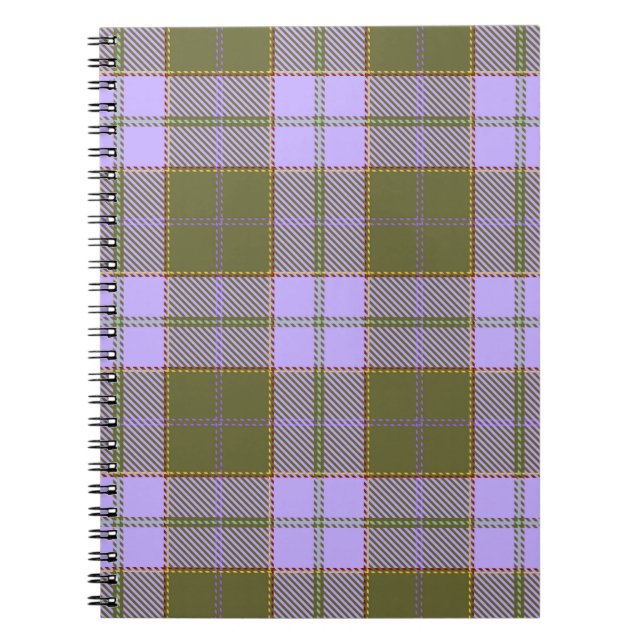 Green und Lila Tartan Kariert schottisch, nahtlos  Notizblock (Vorderseite)