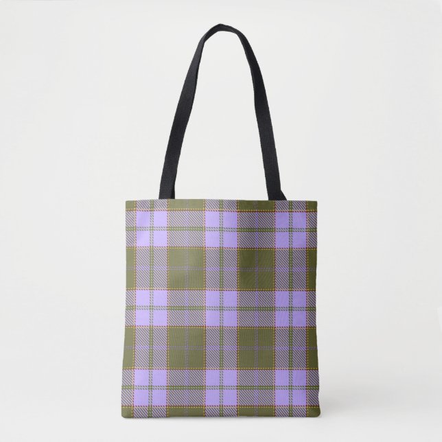 Green und Lila Tartan Kariert schottisch, nahtlos  Tasche (Vorderseite)