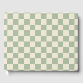 Green und Off White Checkerboard Gästebuch