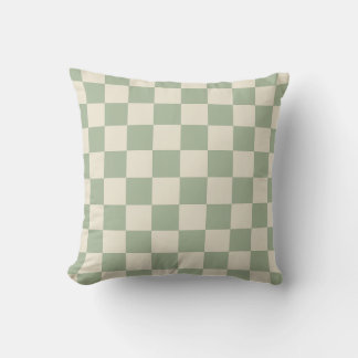 Green und Off White Checkerboard Kissen