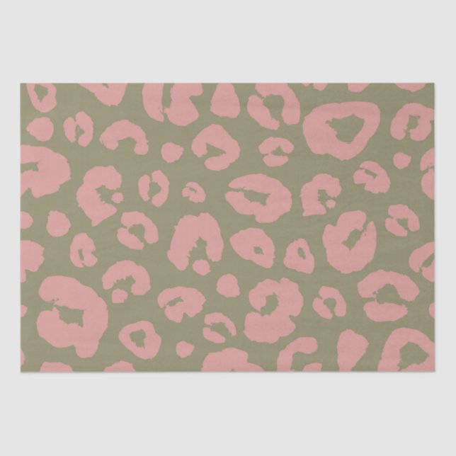 Green und Pink Leopard Muster Seidenpapier (Vorderseite)