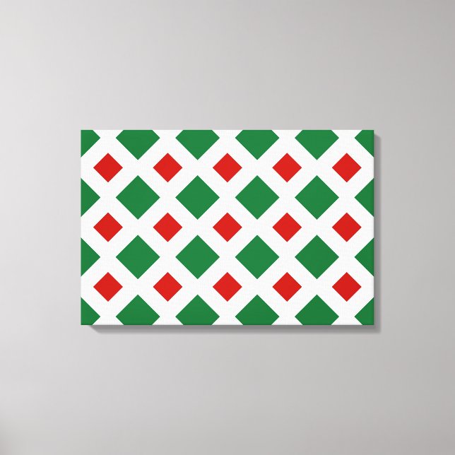 Green und Red Diamonds auf White Leinwanddruck (Vorderseite)