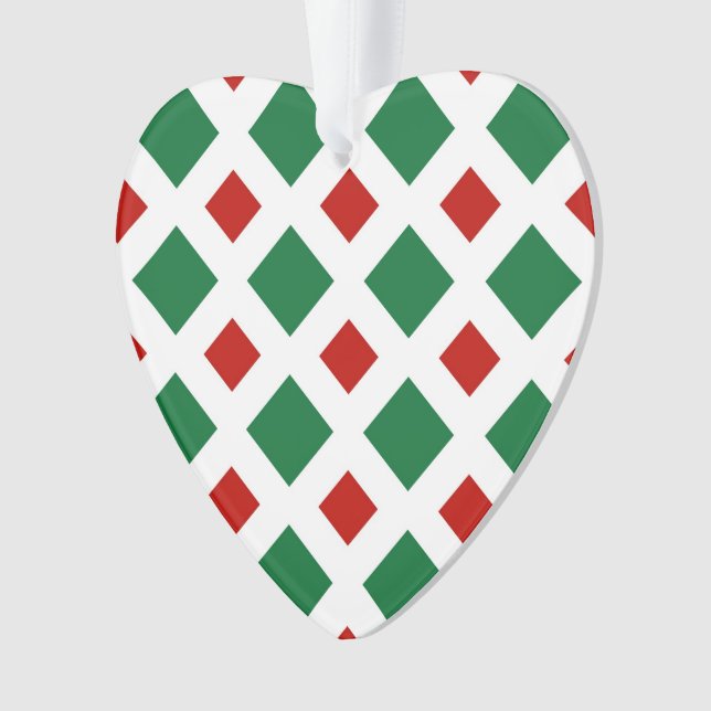 Green und Red Diamonds auf White Ornament (Vorderseite)