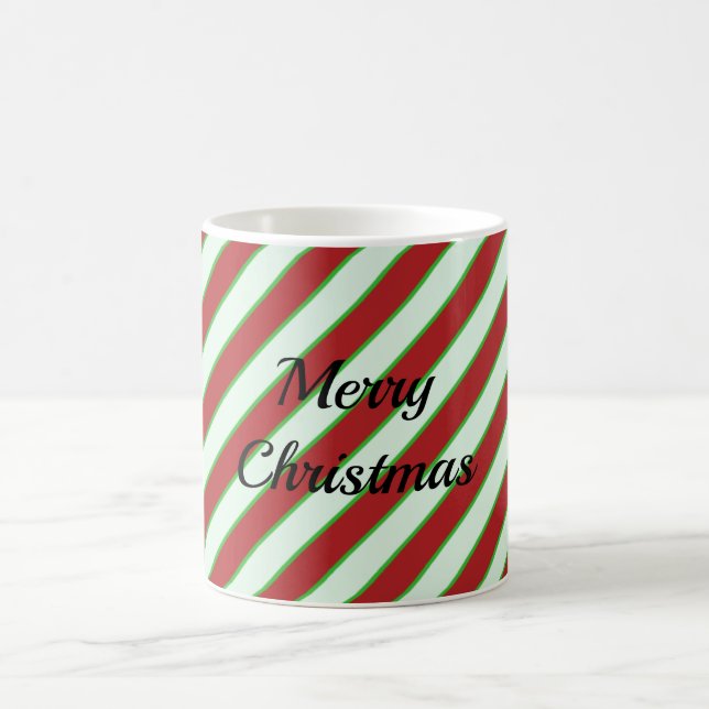 Green und Red Pinstripe Muster Kaffeetasse (Mittel)