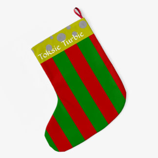 Green und Red Stripes Toksie Turbie Großer Weihnachtsstrumpf