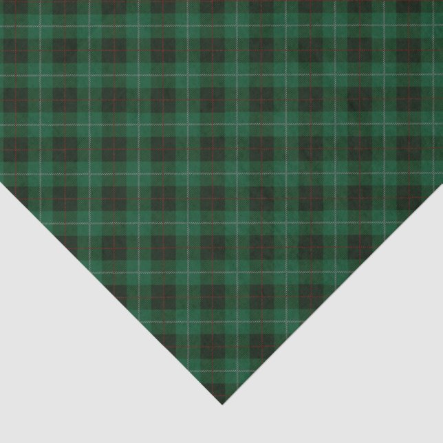 Green und Red Tartan Karierte Weihnachten Seidenpapier (Detail)