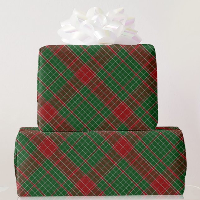 Green und Red Tartan Kariertes Weihnachtsgeschenk  Geschenkpapier (Von Creator hochgeladen)