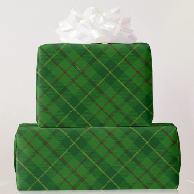 Green und Red Tartan Kariertes Weihnachtsgeschenk  Geschenkpapier (Von Creator hochgeladen)