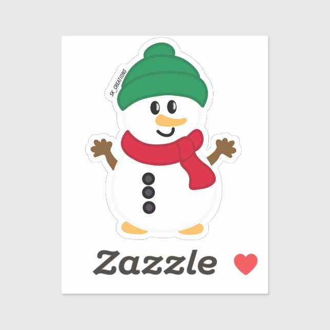Green und Red Winter Snowman Aufkleber (Blatt)