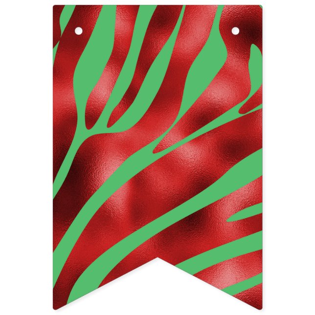 Green und Red Zebra Wimpelkette (Erste Fahne)