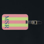 Green und rosa Gepäckmarke Gepäckanhänger<br><div class="desc">Die Streifen aus Grün und Button sind überall sehr schön.</div>