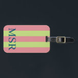 Green und rosa Gepäckmarke Gepäckanhänger<br><div class="desc">Die Streifen aus Grün und Button sind überall sehr schön.</div>