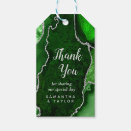 Green und Silver Agate Wedding Vielen Dank Geschenkanhänger