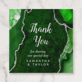 Green und Silver Agate Wedding Vielen Dank Geschenkanhänger