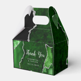 Green und Silver Agate Wedding Vielen Dank Geschenkschachtel