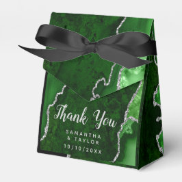 Green und Silver Agate Wedding Vielen Dank Geschenkschachtel
