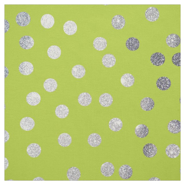 Green und Silver City Dots Stoff (Muster)