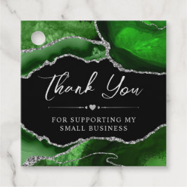 Green und Silver Glitzer Agate Small Business Geschenkanhänger