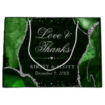 Green und Silver Glitzer Agate Wedding