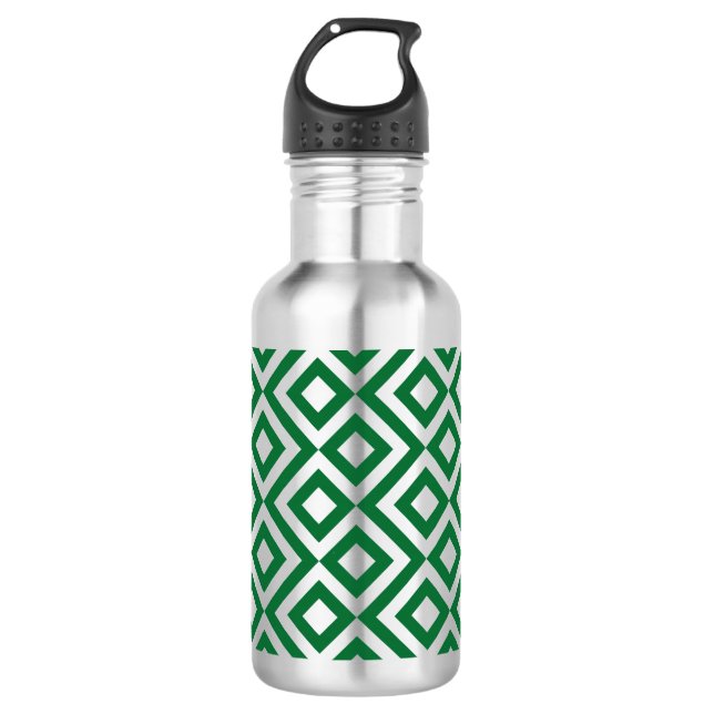 Green und Silver Meander Edelstahlflasche (Vorderseite)