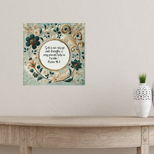 Green und Tan Frame Bible Verse Poster