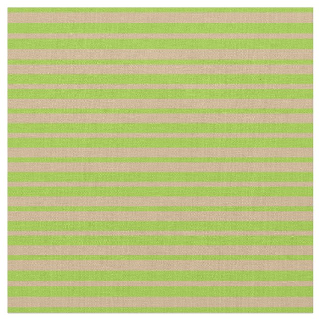 Green und Tan Strip Muster Stoff (Nahaufnahme)