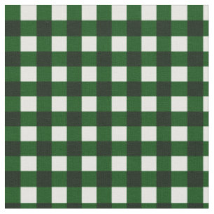 Green und White Buffalo Gingham Kariertes Muster Stoff