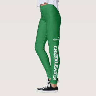 Green und White Cheerleader Leggings